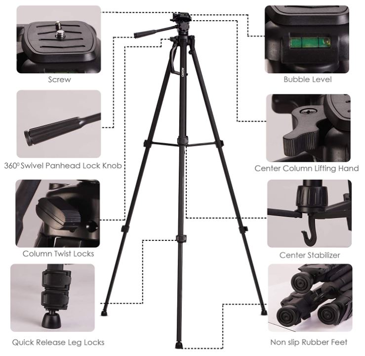AGARO Adjustable Camera Tripod