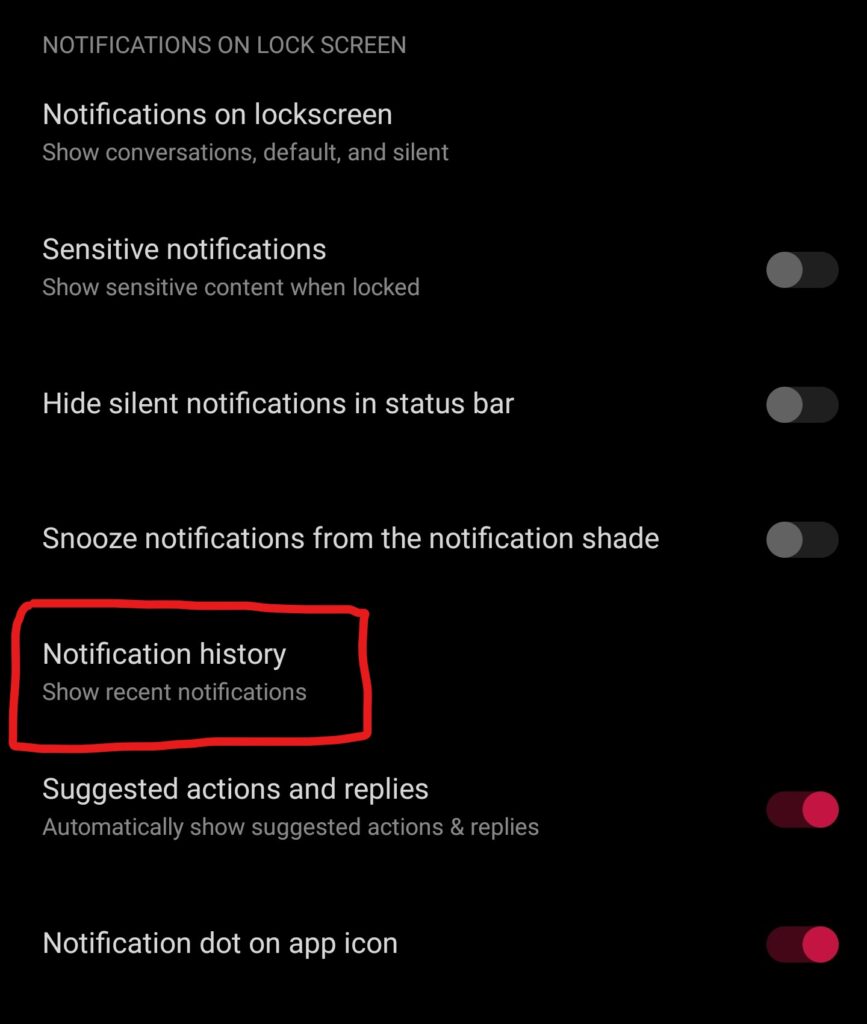 Notification History