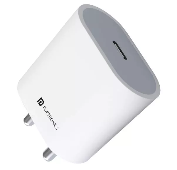 Portronics Adapto 45 20W Mach USB & Type-C Dual Output Super Fast Charger