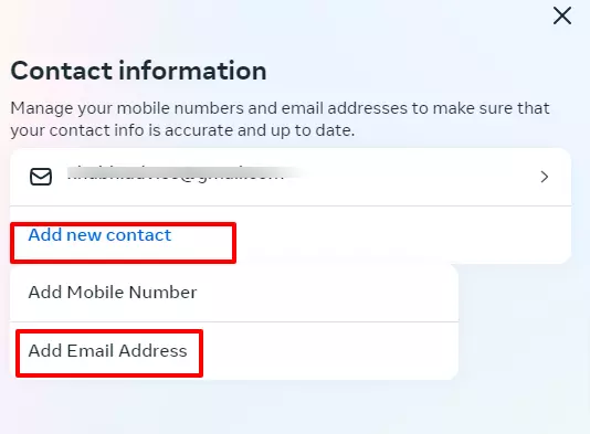 Facebook Add Email Address