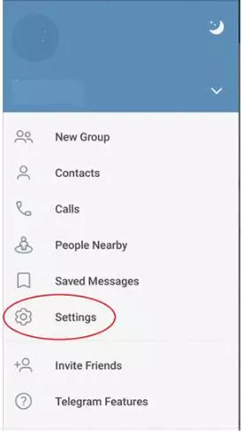 Telegram settings